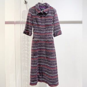 Authentic Chanel Elegant Multicolor Long Sleeve Dress